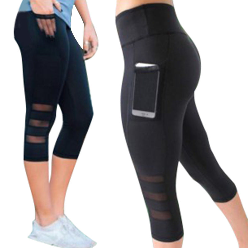 Leggings Women Short Mesh Multi-Color Leggings With Pockets