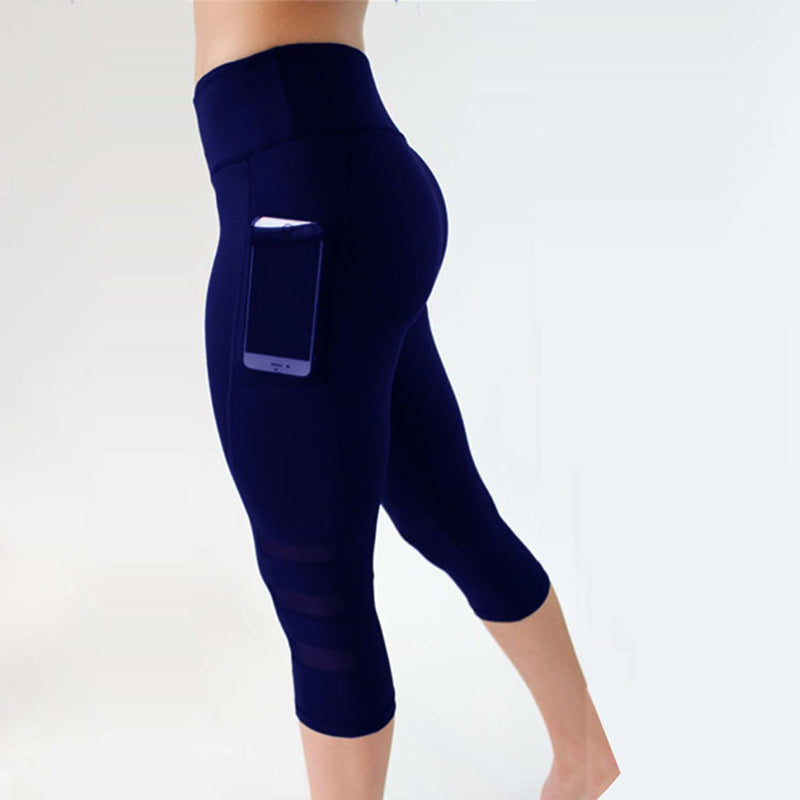 Leggings Women Short Mesh Multi-Color Leggings With Pockets