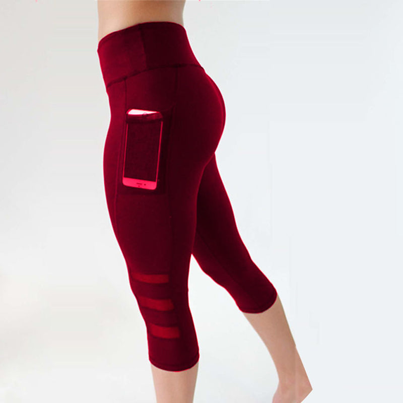 Leggings Women Short Mesh Multi-Color Leggings With Pockets