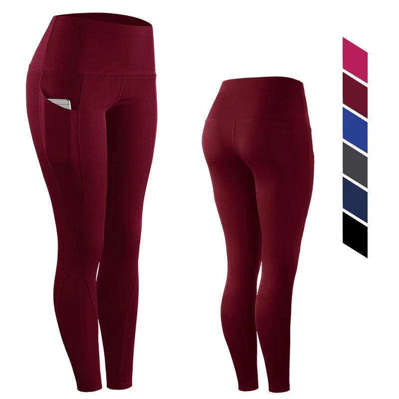 High Waisted Sports Yoga Pants Gym Leggings With Pockets Fitness & Yoga Wear