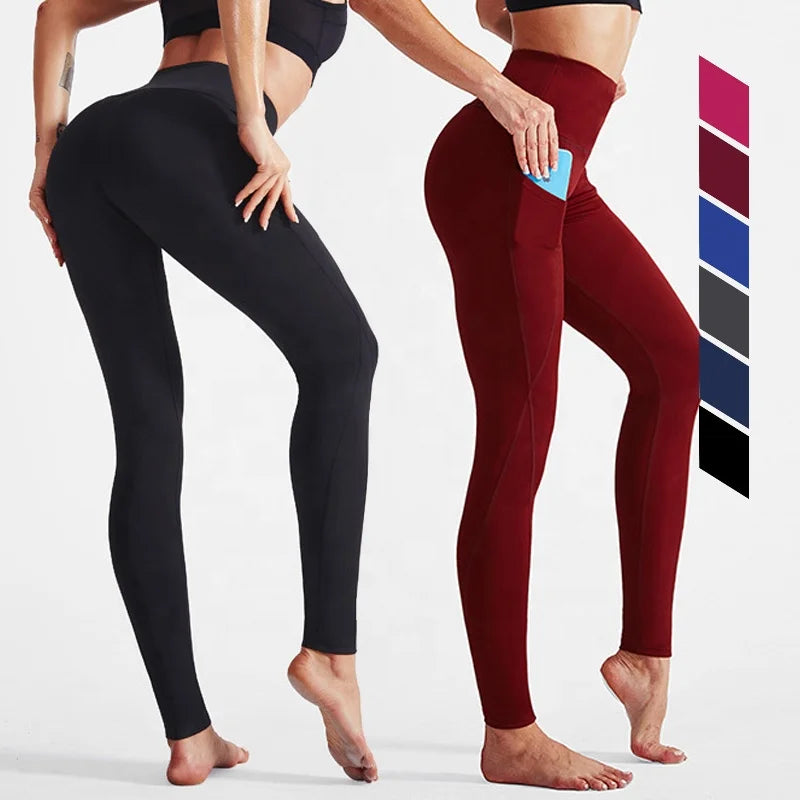 High Waisted Sports Yoga Pants Gym Leggings With Pockets Fitness & Yoga Wear