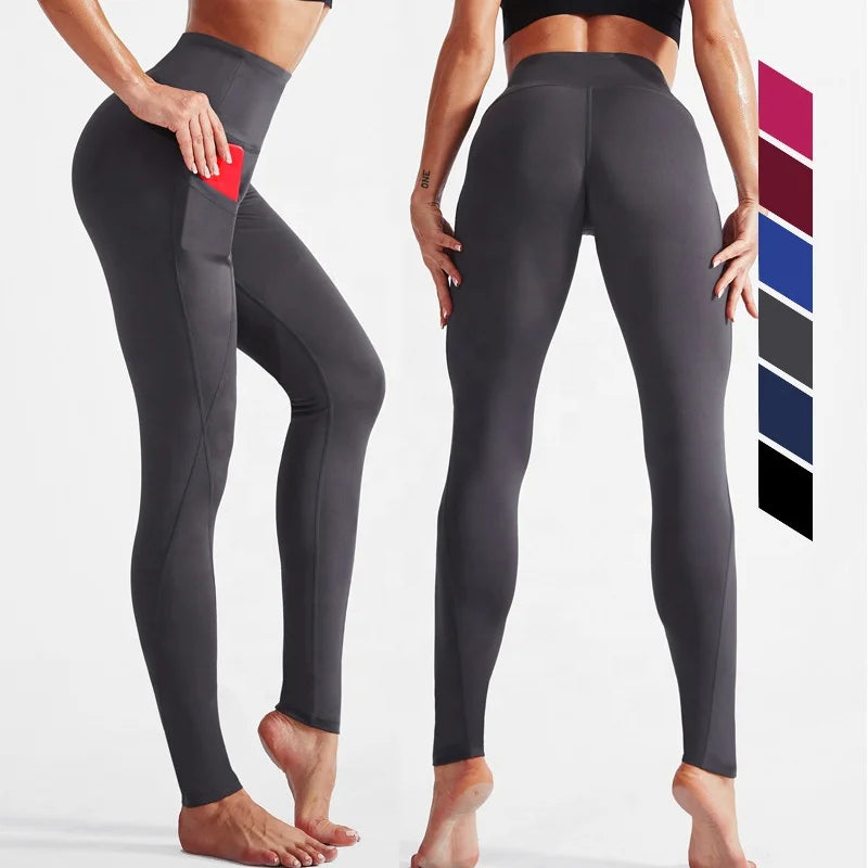 High Waisted Sports Yoga Pants Gym Leggings With Pockets Fitness & Yoga Wear